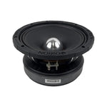 Black Orion 8-inch midbass speaker with visible wiring terminals and basket