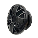 6.5-inch Orion midrange speaker driver, black cone with ridged dust cap and grille