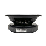 Orion 6.5-inch midrange speaker back view, black frame with connection terminals
