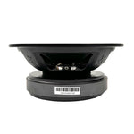 Black 8-inch speaker driver back view with terminal connectors and mounting ring