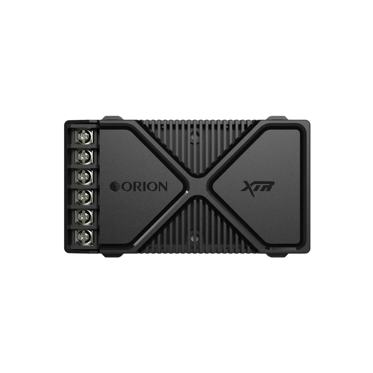 Car audio crossover with wiring terminals and Orion XTR faceplate