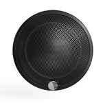 Black speaker tweeter with metal mesh grille and circular mounting ring