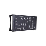 3-way electronic crossover, black chassis with side mounting bracket and control panel