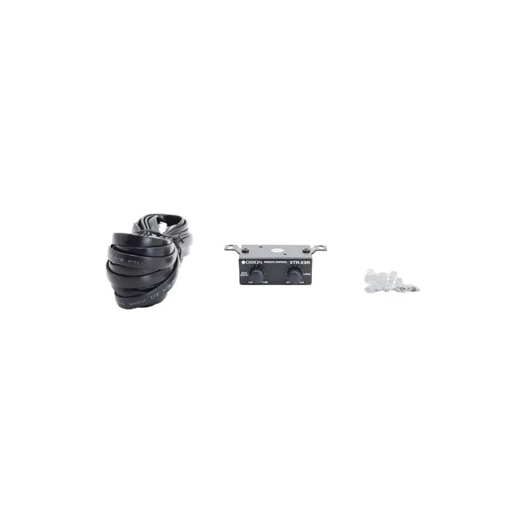 3-way electronic crossover accessory kit with cables, mounting bracket, and screws
