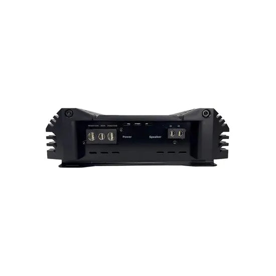 Orion XTR monoblock amplifier rear panel with wiring terminals and controls