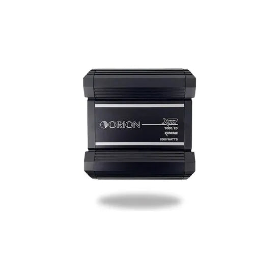Orion XTR monoblock amplifier front view in black with central branding