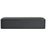 Black XTR10US slim underseat subwoofer with embossed XTR logo on side