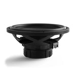 12-inch subwoofer speaker basket, black mounting frame and terminal area, rear view