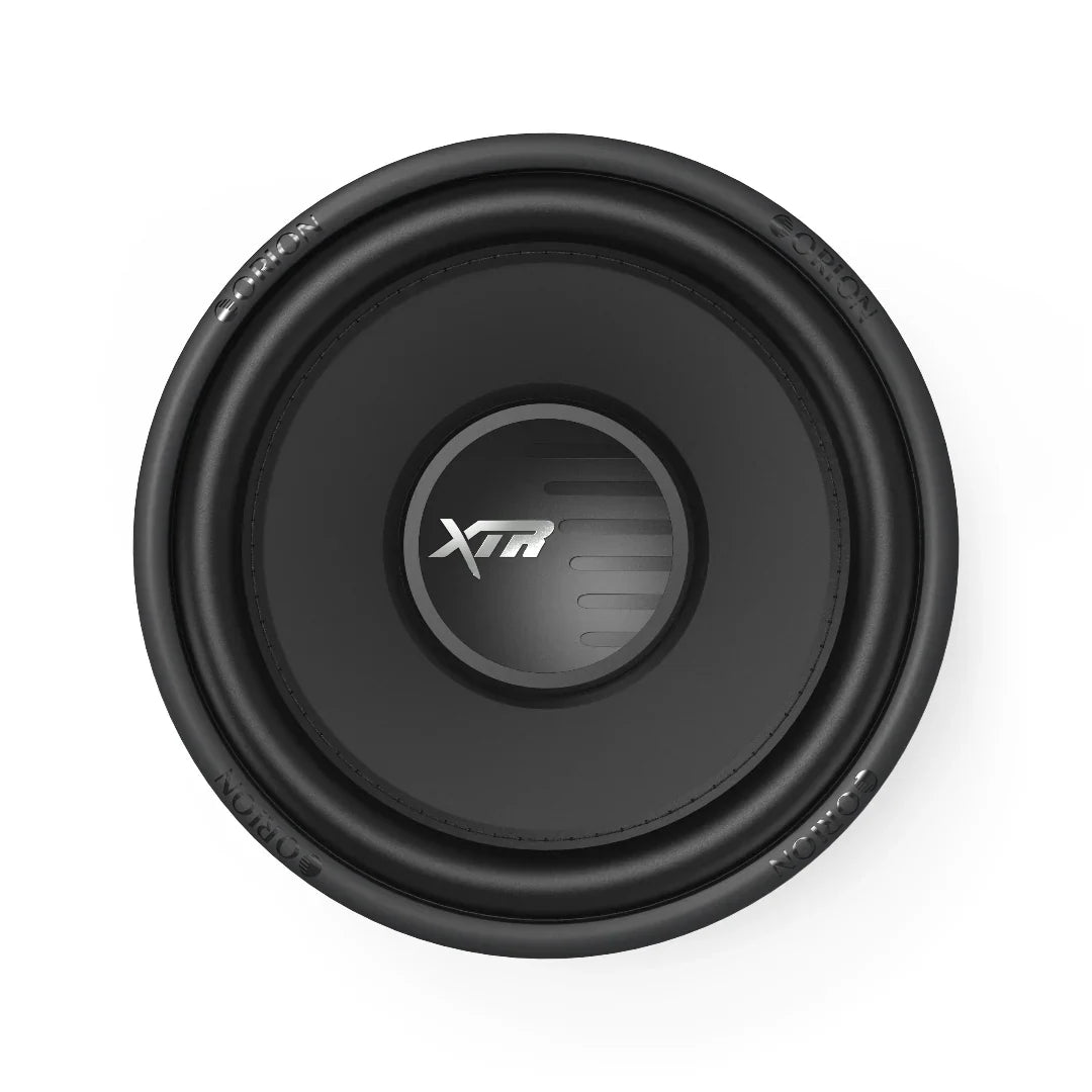12-inch black subwoofer driver with XTR logo on the center cap