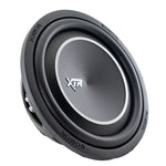 12-inch shallow subwoofer with black cone, white XTR trim ring