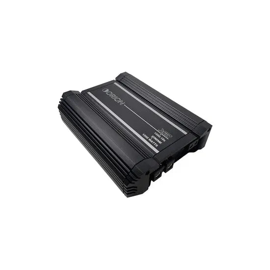 Orion XTR1500.1Dz black monoblock amplifier, rear label panel visible
