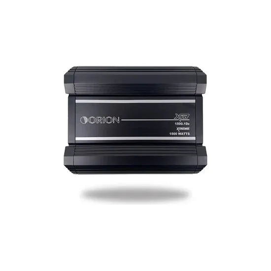 Orion XTR1500.1Dz black monoblock amplifier front view, logo centered