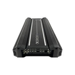 Black amplifier rear connectors row with Orion logo on top