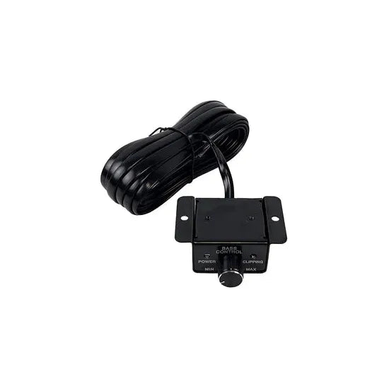 Black car audio amplifier remote bass control knob with attached wiring
