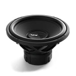 Black car subwoofer driver viewed from front, XTR logo on dust cap