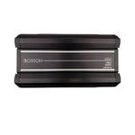 4-channel class A/B car audio amplifier, black enclosure with front brand panel