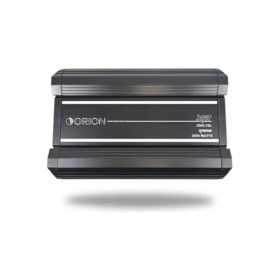 Orion XTR2500.1Dz monoblock amplifier, black front panel with Orion logo and XTR2