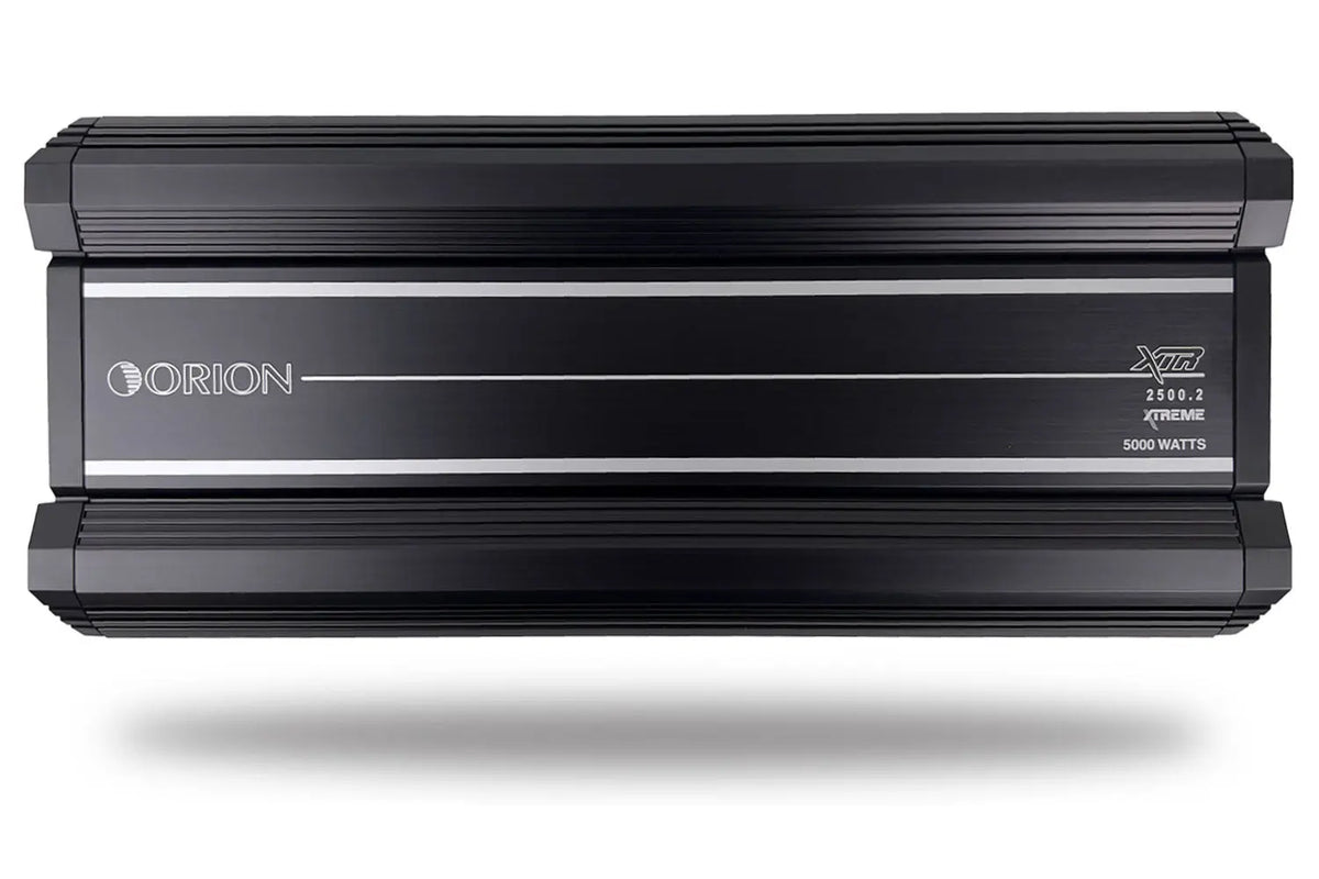 Orion XTR2500.2 2-channel car amplifier, black ribbed aluminum body