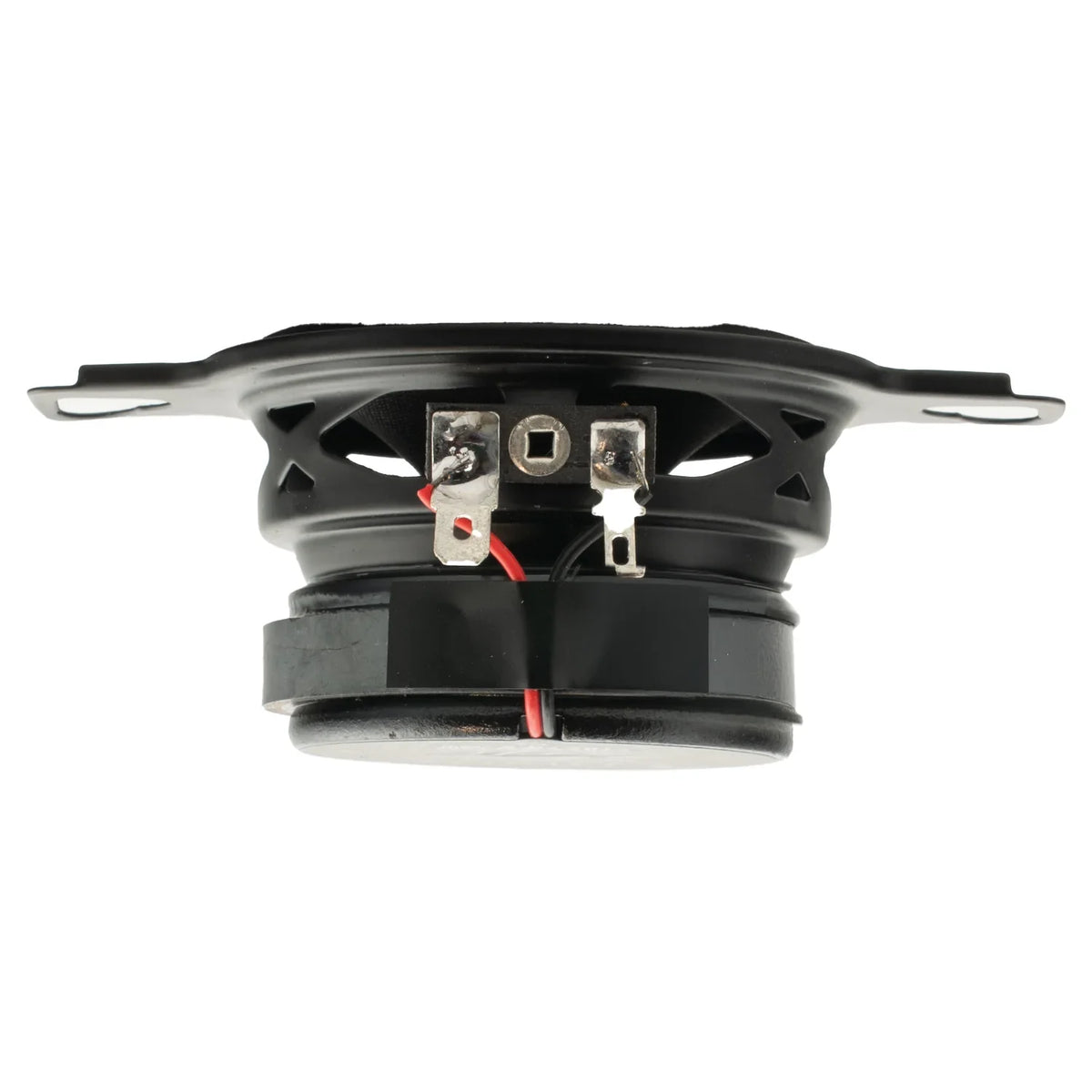 Coaxial speaker side view with wiring terminals and mounting ears