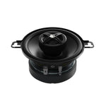 Black coaxial car speaker showing tweeter and woofer, front and side view