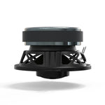 Black coaxial car speaker with mounting bracket and side vent openings