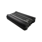 Orion XTR3500.1Dz monoblock amplifier, angled side view with end caps and ports