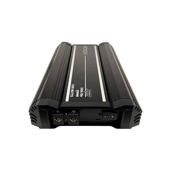 Orion XTR monoblock amplifier rear panel view with terminal connectors