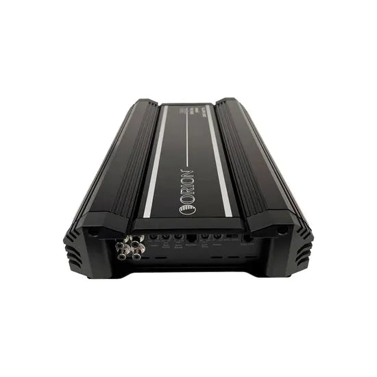 Orion XTR3500.1Dz monoblock amplifier top and front port area, black finish