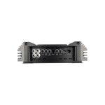 Car monoblock amplifier rear inputs with RCA jacks and remote bass control port