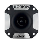 Black 3.4" bullet tweeter with circular face, silver side plates, ORION XTR logo