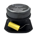 Black bullet tweeter with yellow capacitor-style component on base, ORION text