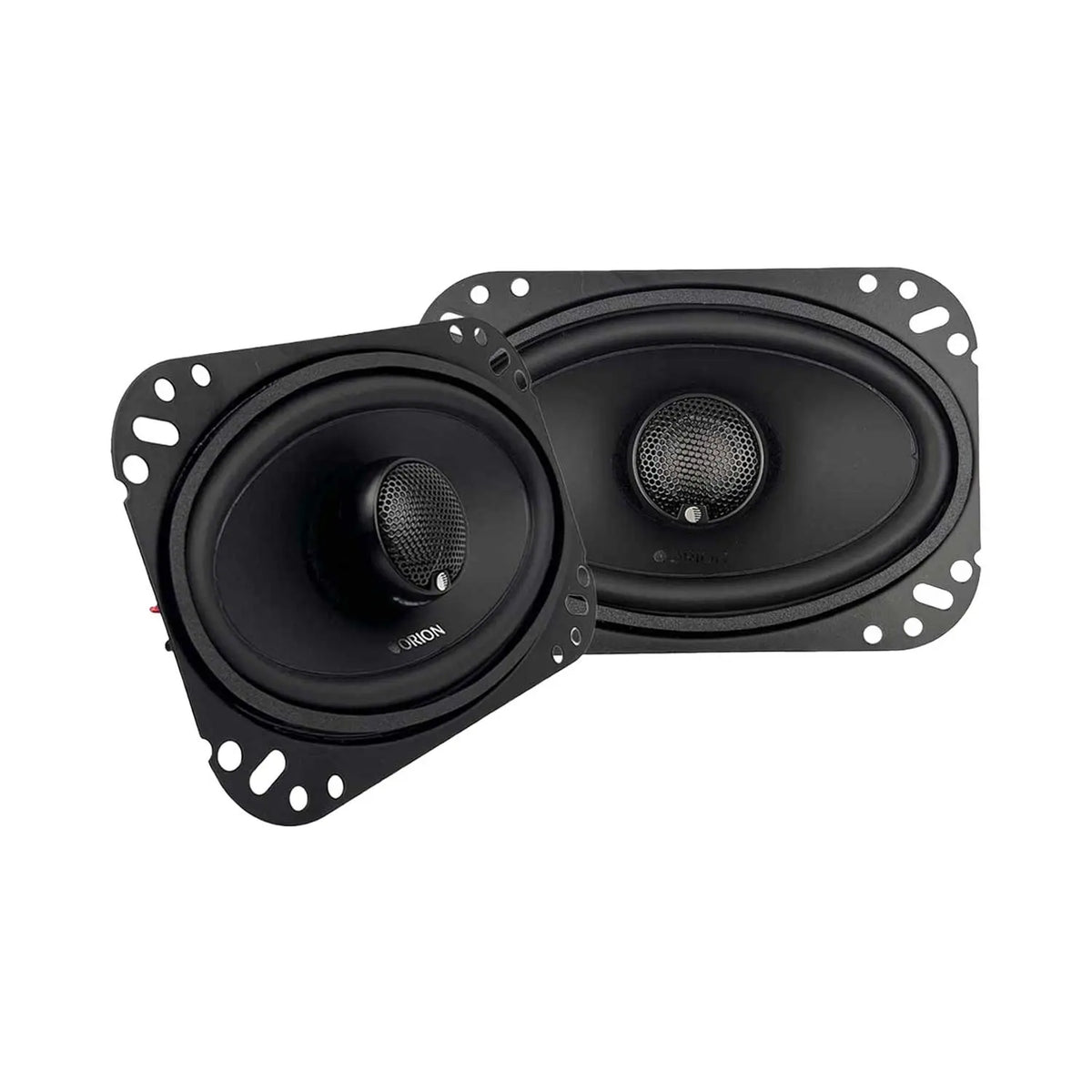 Orion 4x6" 2-way coaxial car speakers, black woofer and tweeter