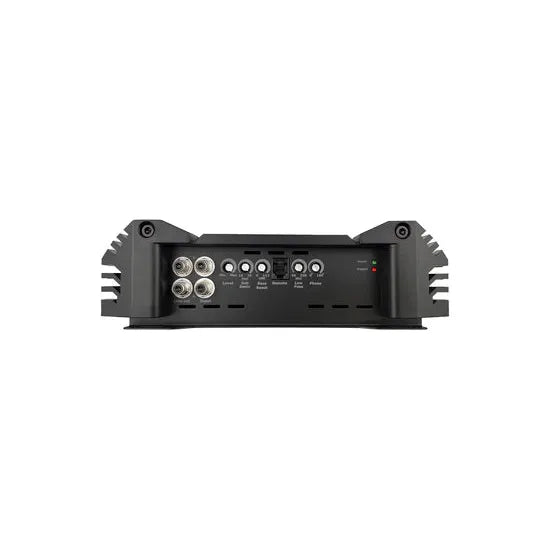 Car audio monoblock amplifier rear connectors panel with multiple input terminals