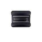 Black Orion 4-channel amplifier with front branding and power rating label