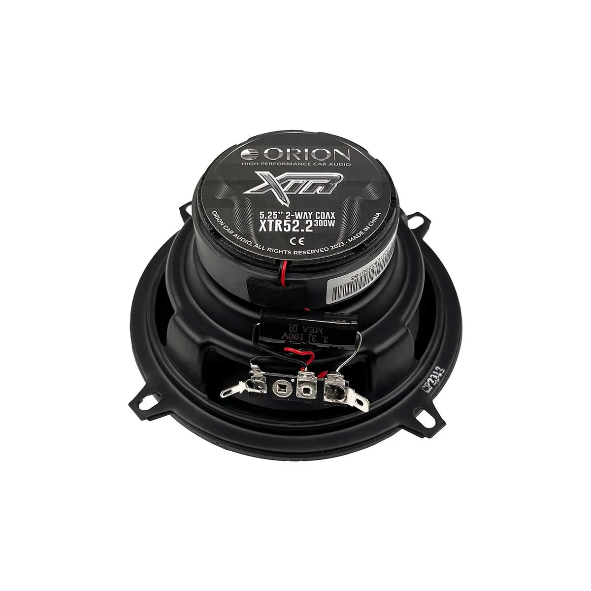 Orion XTR52.2 coaxial car speaker with top label and terminals on rear frame