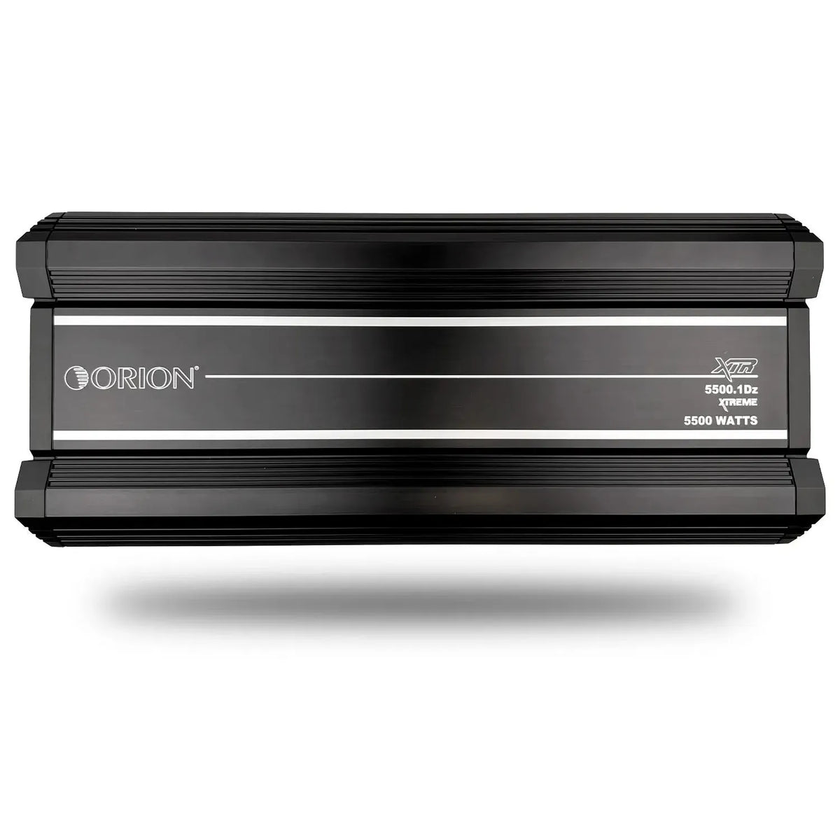 Orion monoblock amplifier, black with Orion branding and 5500W marking on front panel