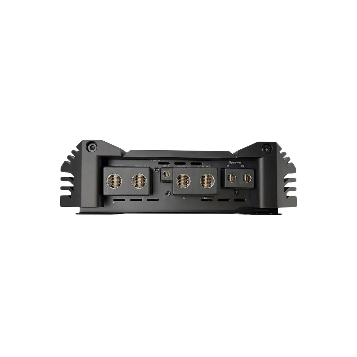 Orion monoblock amplifier rear input/output terminals with screw-style speaker connections
