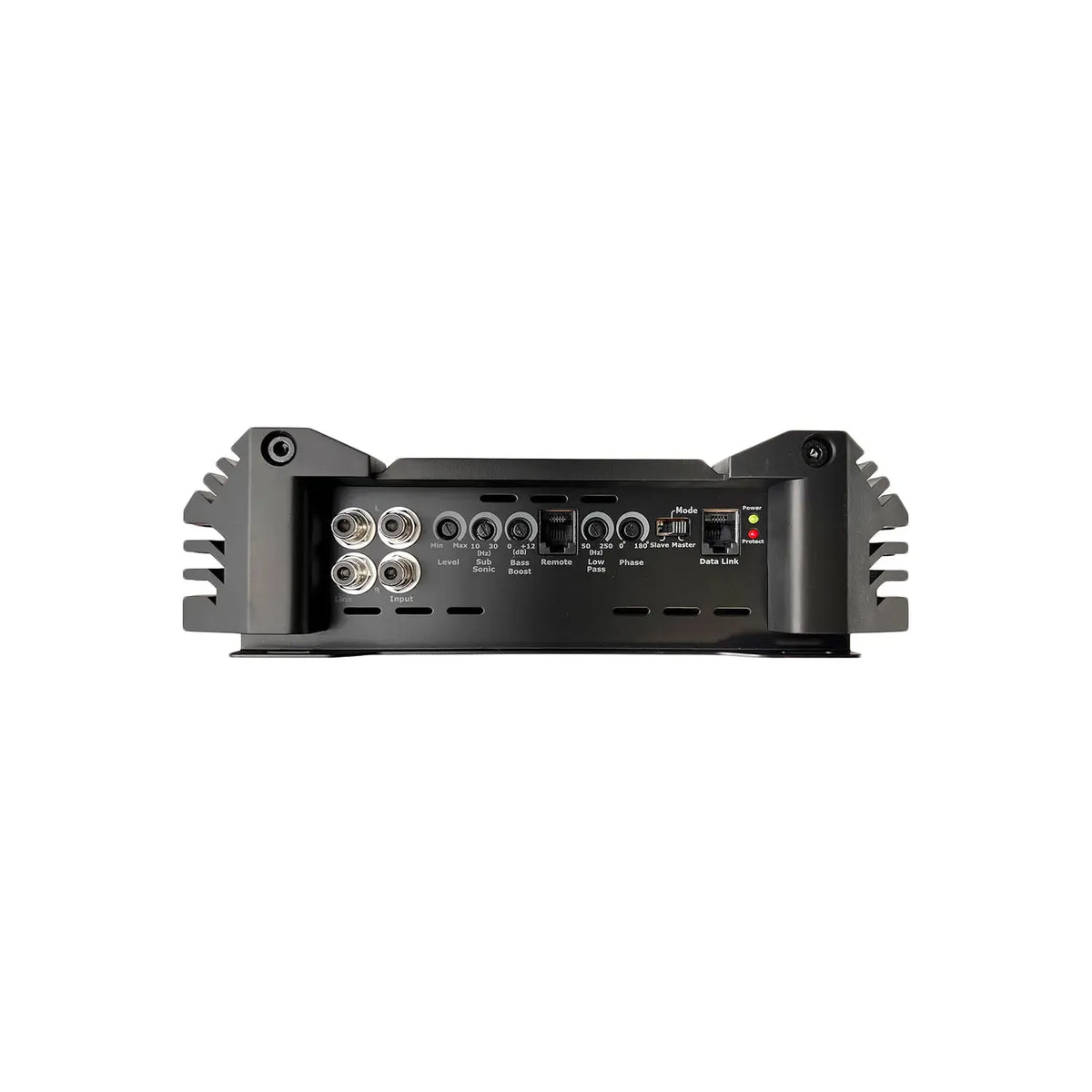 Orion monoblock amplifier rear ports panel with RCA and control connectors
