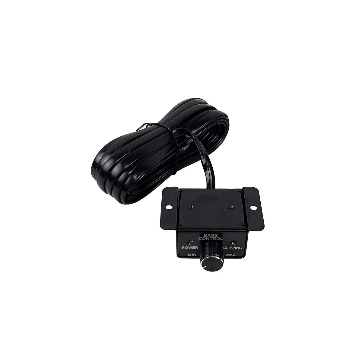 Car audio amplifier control module with black wire harness and mounting bracket