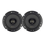 Orion 6.5 in coaxial shallow speakers, black, front grille view (pair)