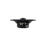 Orion 6.5 in coaxial shallow speaker, black, underside view with wiring