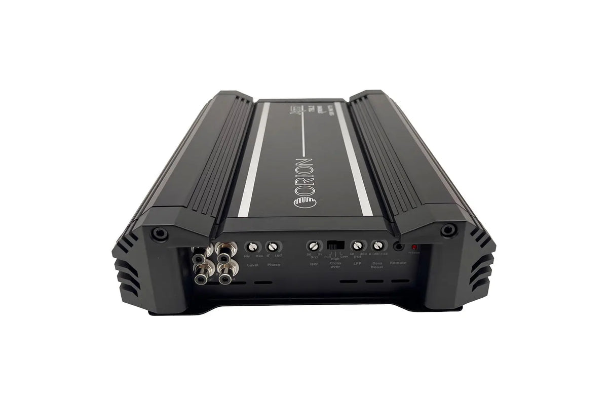 Orion XTR750.2 amplifier rear panel with audio input jacks and controls