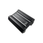 Orion XTR 4-channel car amplifier angled view, printed power rating label