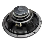 8-inch neodymium midrange speaker rear panel with binding posts and label