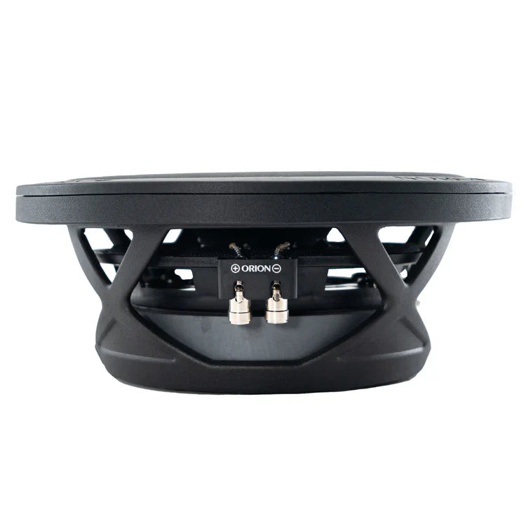Shallow-mount subwoofer driver with dual speaker binding posts