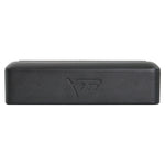 Black underseat subwoofer end with XTR mark embossed on the housing.