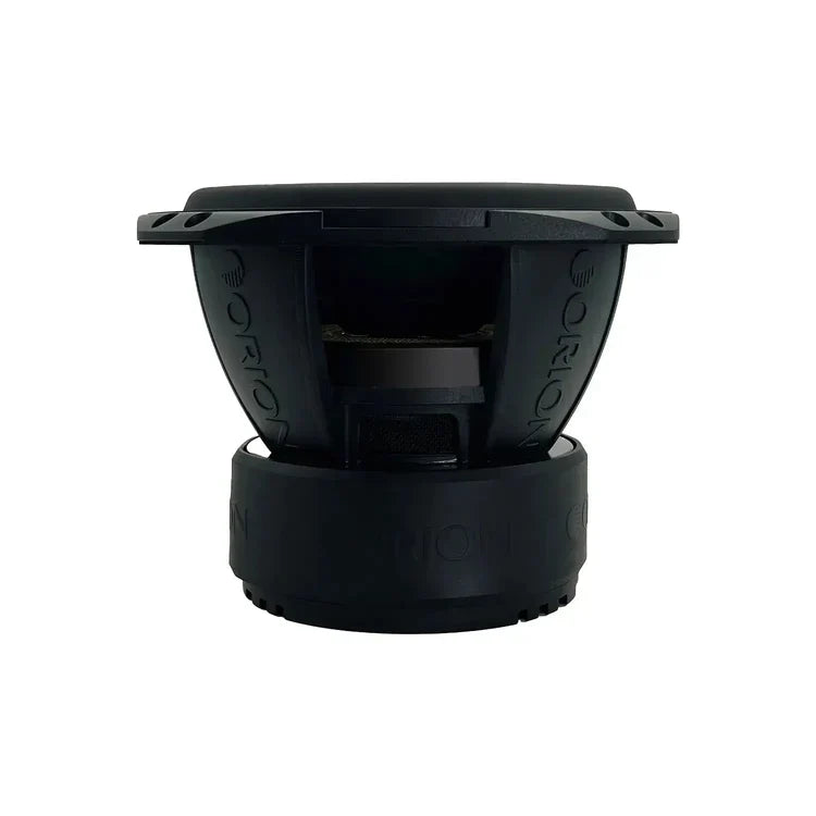 Orion XTRPRO 10-inch DVC subwoofer rear view with black plastic frame and vents