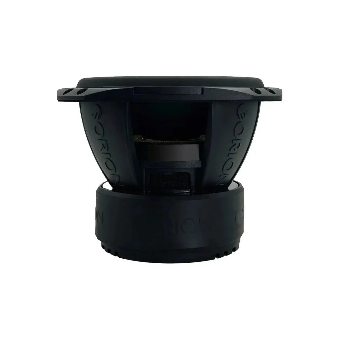 8-inch subwoofer driver back view with protective frame and mounting openings