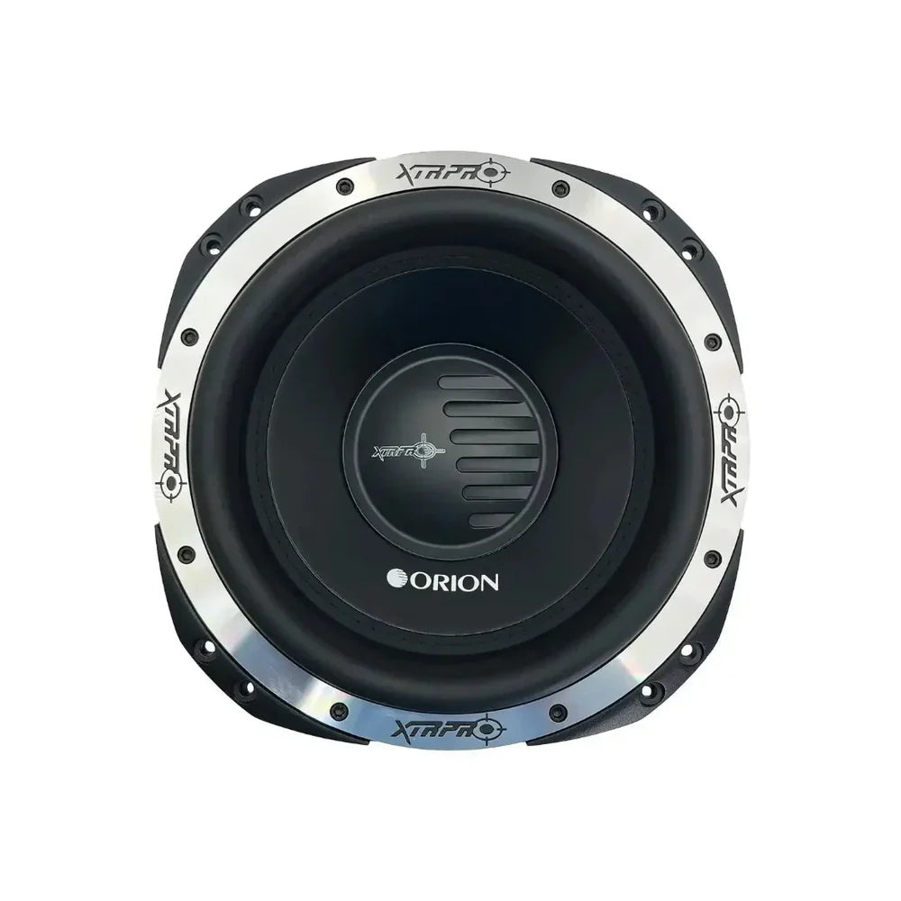 Orion XTRPRO8 8-inch subwoofer driver front view with black cone and silver frame