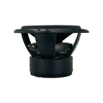 12-inch subwoofer from rear with black mounting frame and metal terminals